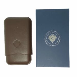 PORTASIGARI CARTUJANO PER TRE SIGARI TORO MARRONE