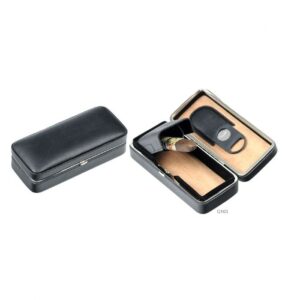 CASE 3 CIGARS FRAME BLACK INT. CEDAR