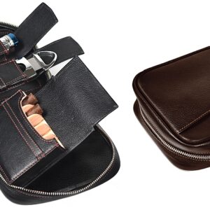 TROUSSE DA VIAGGIO 5 TOSCANI IN PELLE VITELLO NERO LUBINSKI