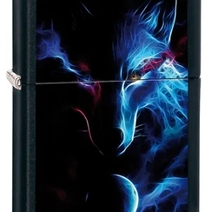 ACCENDINO ZIPPO WOLF MOON BLACK LIGHT 22A035